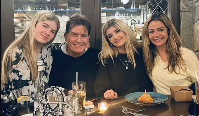 Lola Rose Sheen (left) with her father, Charlie Sheen, sister Sami Sheen, and mother, Denise Richards. 